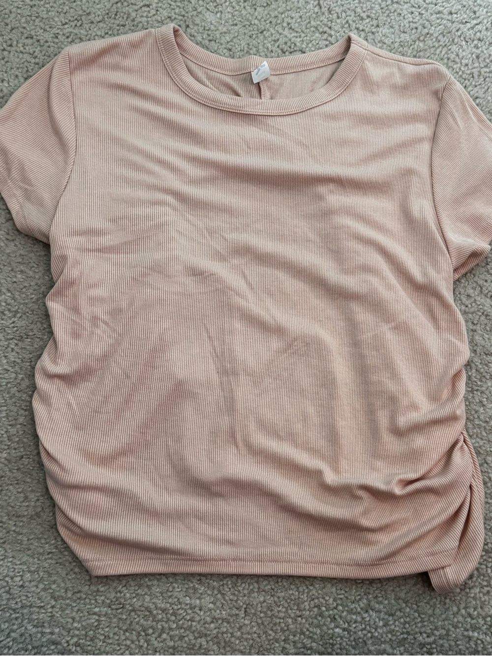 Old Navy Women's Ribbed Short Sleeve Tee in Blush Pink size L